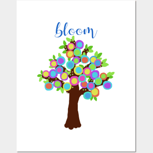 Bloom Tree in Bright Colors Posters and Art